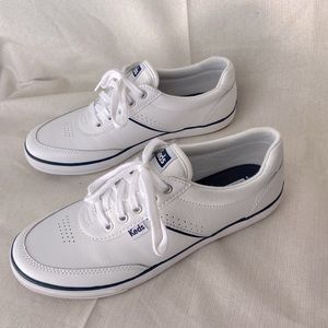 Women’s White Leather Memory Foam Keds / Size 8